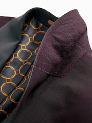 Burgundy Red Regular Tuxedo Suit Jacket - Image 16 of 17