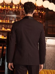 Burgundy Red Regular Tuxedo Suit Jacket - Image 2 of 17