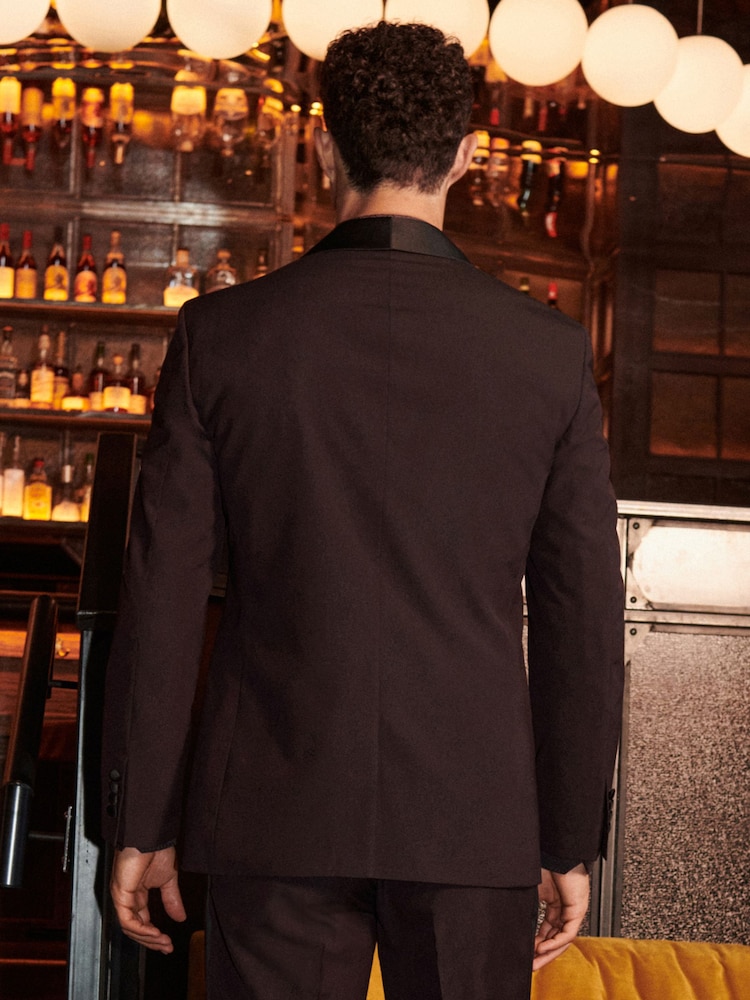 Burgundy Red Regular Tuxedo Suit Jacket - Image 2 of 17
