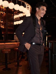 Burgundy Red Regular Tuxedo Suit Jacket - Image 3 of 17