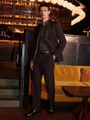 Burgundy Red Regular Tuxedo Suit Jacket - Image 5 of 17