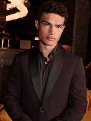 Burgundy Red Regular Tuxedo Suit Jacket - Image 9 of 17