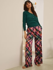 Green Check Ribbed Long Sleeve Pyjamas - Image 1 of 9
