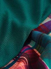 Green Check Ribbed Long Sleeve Pyjamas - Image 9 of 9