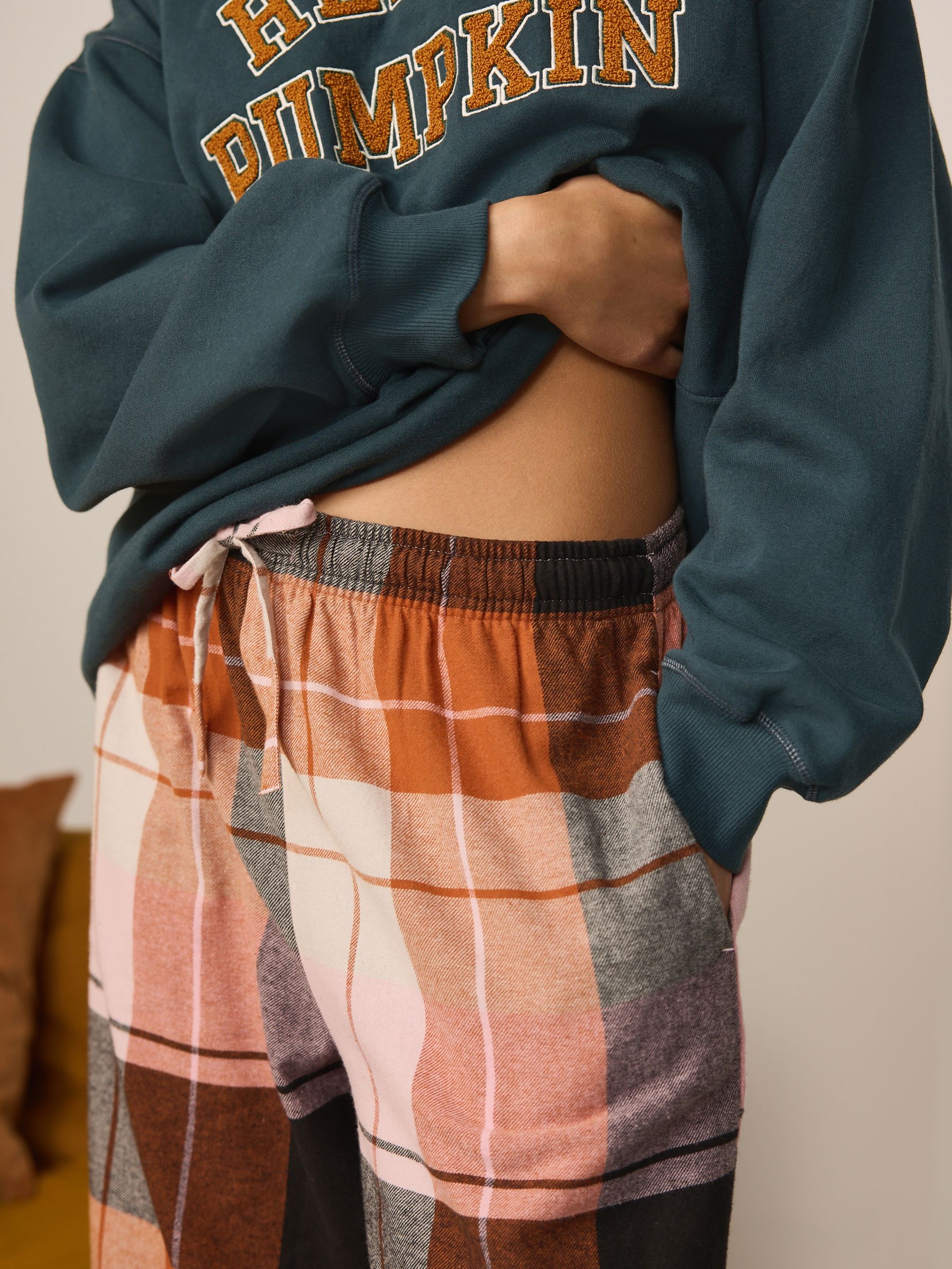 Buy Teal Blue 100 Cotton Pumpkin Sweatshirt and Flannel Pyjamas from Next Turkey