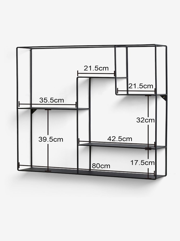 Black Extra Large Square Wall Shelves - Image 1 of 5