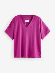 Purple Floral Linen Blend Short Sleeve Pyjamas - Image 8 of 10