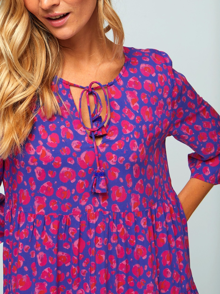 Aspiga Blue Emma Light Weight EcoVero™ Midi Dress - Image 4 of 4