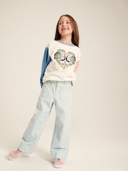 Joules Georgia Blue Striped Wide Leg Trousers - Image 6 of 9