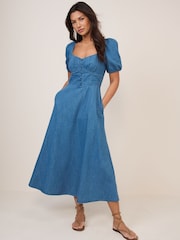 Nobodys Child Blue Tulla Midi Denim Dress - Image 1 of 5