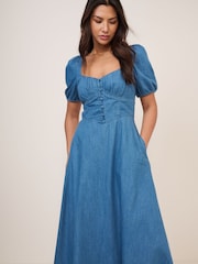 Nobodys Child Blue Tulla Midi Denim Dress - Image 4 of 5