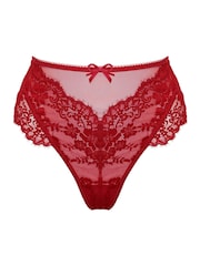 Pour Moi Red High Waist Etoile Lace Knickers - Image 3 of 4