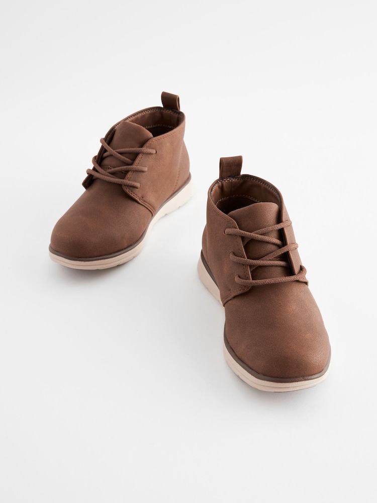Tan Brown Lace-Up Desert Boots - Image 1 of 6