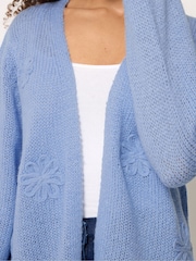 M&Co Blue Flower Embroidered Knitted Cardigan - Image 4 of 5