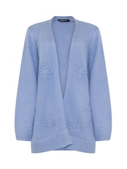 M&Co Blue Flower Embroidered Knitted Cardigan - Image 5 of 5