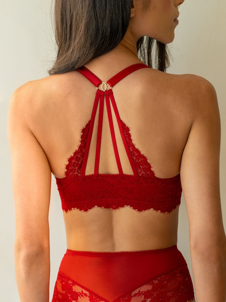Pour Moi Red Padded Etoile Lace Bra - Image 2 of 4 Pour Moi Red Padded Etoile Lace Bra - Image 2 of 4