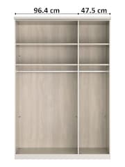 Wiemann Sage Green Truro Triple Wood and Mirror Semi Fitted Wardrobe - Image 4 of 4