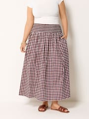 Yours Curve Red Gingham Skirt - Image 1 of 6