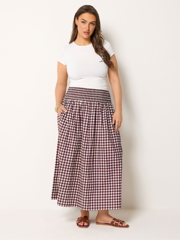 Yours Curve Red Gingham Skirt - Image 2 of 6 Yours Curve Red Gingham Skirt - Image 2 of 6