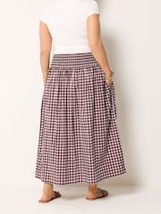 Yours Curve Red Gingham Skirt - Image 4 of 6