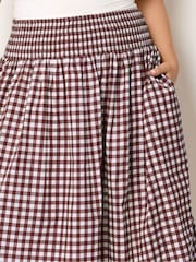 Yours Curve Red Gingham Skirt - Image 5 of 6