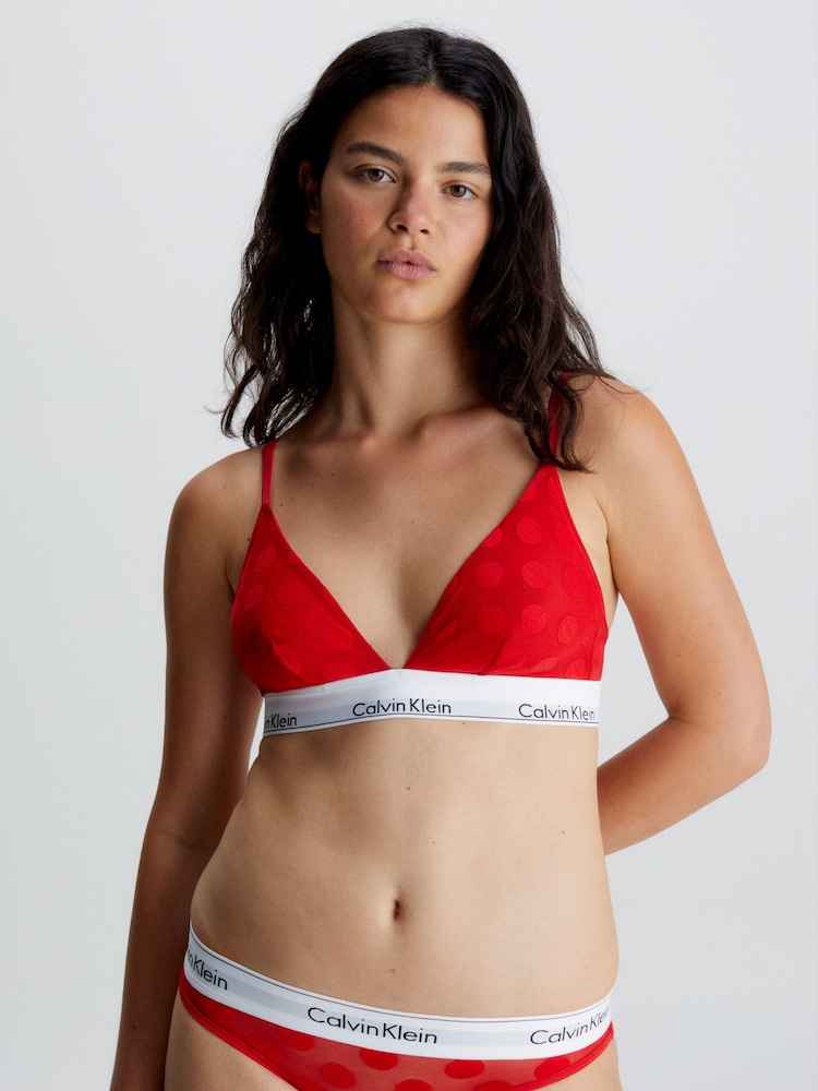 Calvin Klein Red Modern Cotton Unlined Triangle Bralette - Image 1 of 5