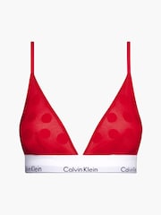 Calvin Klein Red Modern Cotton Unlined Triangle Bralette - Image 5 of 5