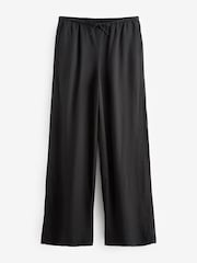 Black Wide Leg Linen Blend Trouser - Image 6 of 7