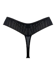 Pour Moi Blue Rhea Luxe Embroidered Mesh Back Thong - Image 4 of 4