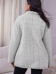 Grey Teddy Fleece Borg Cardigan - Image 5 of 7