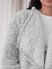 Grey Teddy Fleece Borg Cardigan - Image 6 of 7