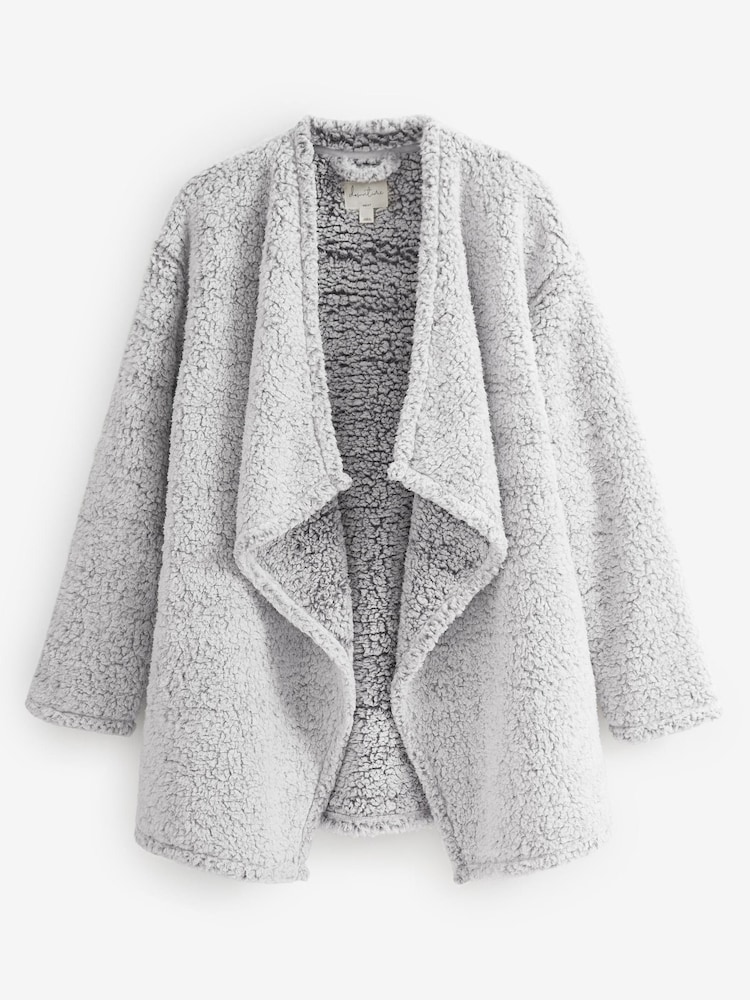 Grey Teddy Fleece Borg Cardigan - Image 7 of 7