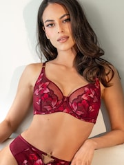 Pour Moi Red Rhea Luxe Embroidered Full Cup Bra - Image 1 of 4