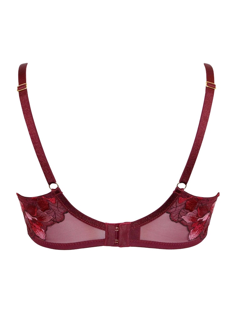 Pour Moi Red Rhea Luxe Embroidered Full Cup Bra - Image 4 of 4 Pour Moi Red Rhea Luxe Embroidered Full Cup Bra - Image 4 of 4