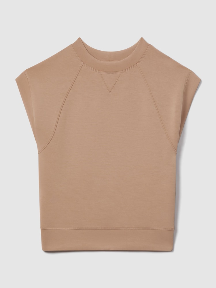 Reiss Camel Joanna Modal Blend Co-Ord Sweat Top - Image 2 of 6