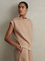 Reiss Camel Joanna Modal Blend Co-Ord Sweat Top - Image 3 of 6