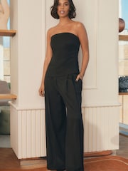 Black Rochelle Humes Pleated Wide Leg Trousers - Image 1 of 6