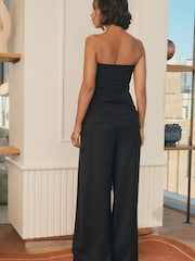 Black Rochelle Humes Pleated Wide Leg Trousers - Image 3 of 6
