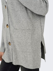 ONLY Grey Loose Cardigan With Front Pockets - Image 4 of 6