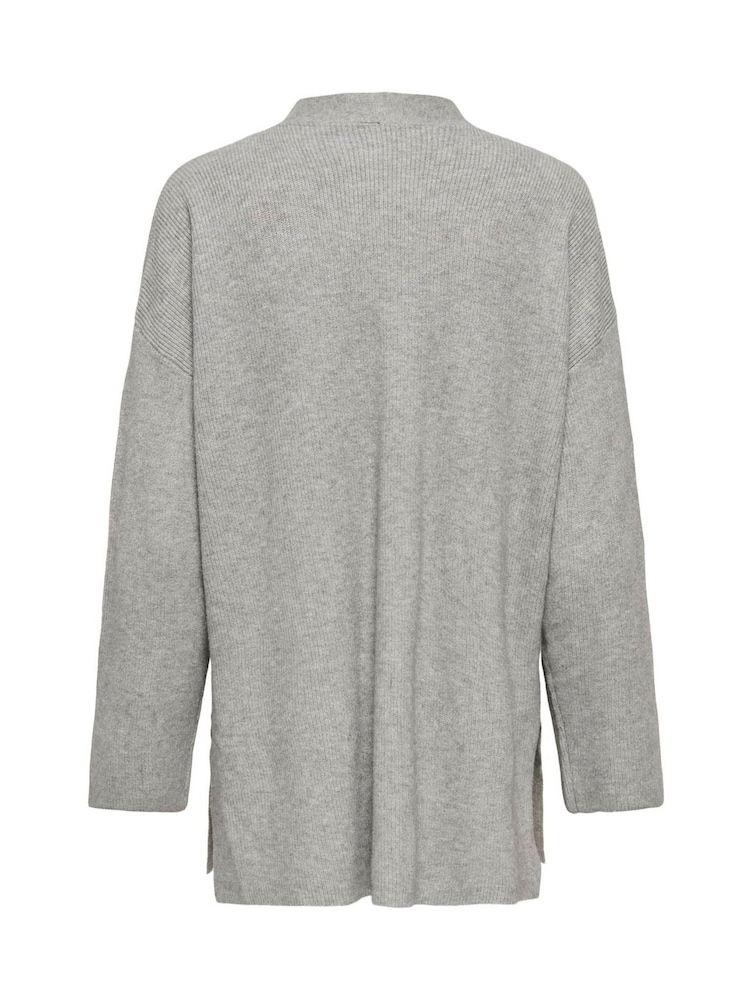 ONLY Grey Loose Cardigan With Front Pockets - Image 6 of 6