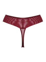Pour Moi Red Rhea Luxe Embroidered Mesh Back Thong - Image 4 of 4