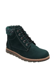 Lotus Green Lace-Up Ankle Boots - Image 1 of 4