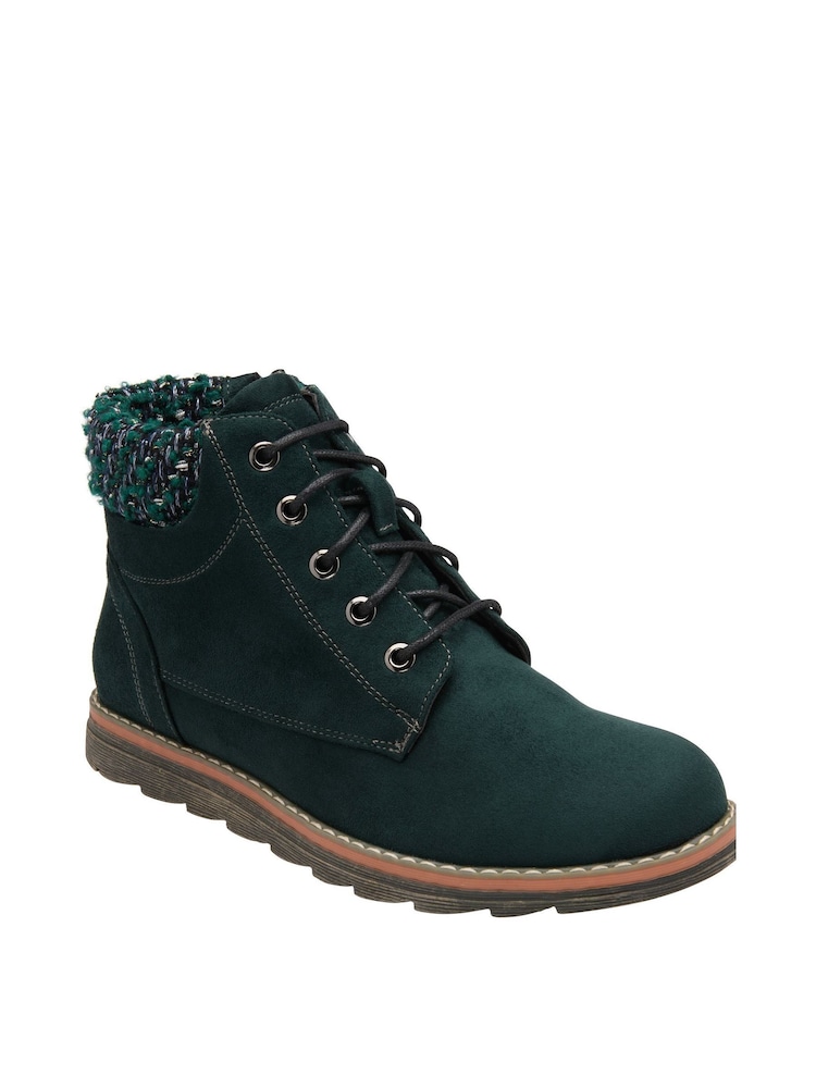 Lotus Green Lace-Up Ankle Boots - Image 1 of 4