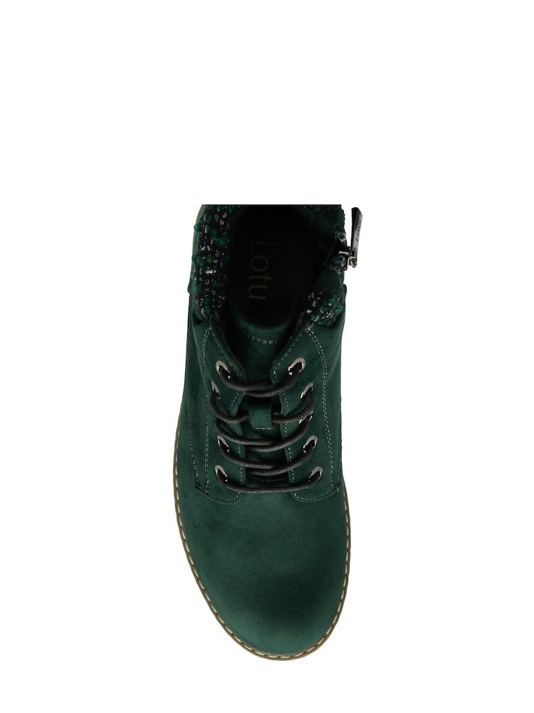 Lotus Green Lace-Up Ankle Boots - Image 4 of 4