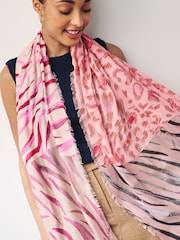 Pink Animal Lightweight Scarf - Image 2 of 4