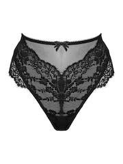 Pour Moi Black High Waist Etoile Lace Knickers - Image 3 of 4