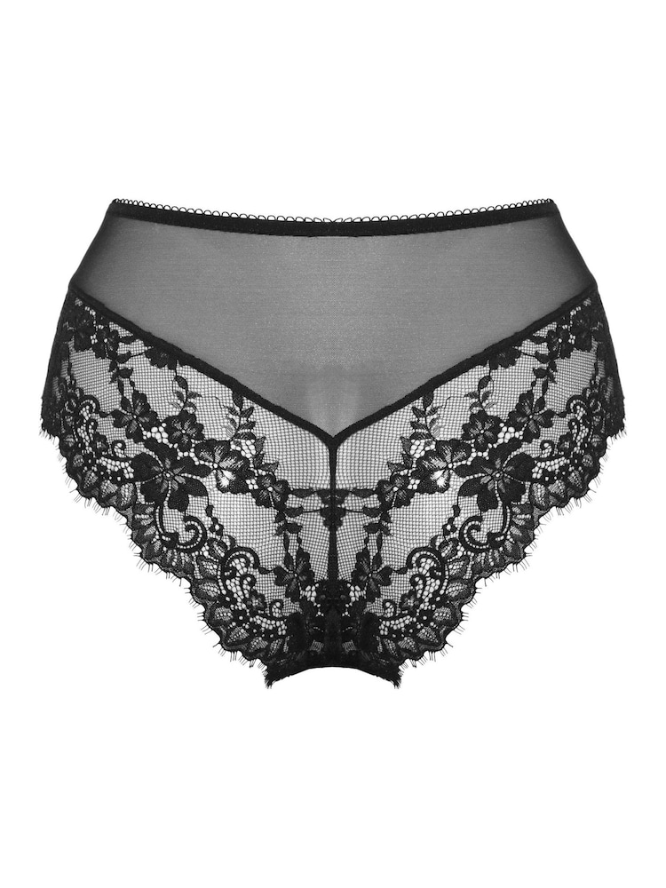 Pour Moi Black High Waist Etoile Lace Knickers - Image 4 of 4 Pour Moi Black High Waist Etoile Lace Knickers - Image 4 of 4