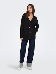 ONLY Black Loose Cardigan With Front Pockets - Image 3 of 7