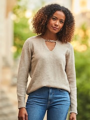 Sosandar Natural Chain Detail Jumper - Image 6 of 10