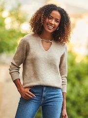 Sosandar Natural Chain Detail Jumper - Image 7 of 10